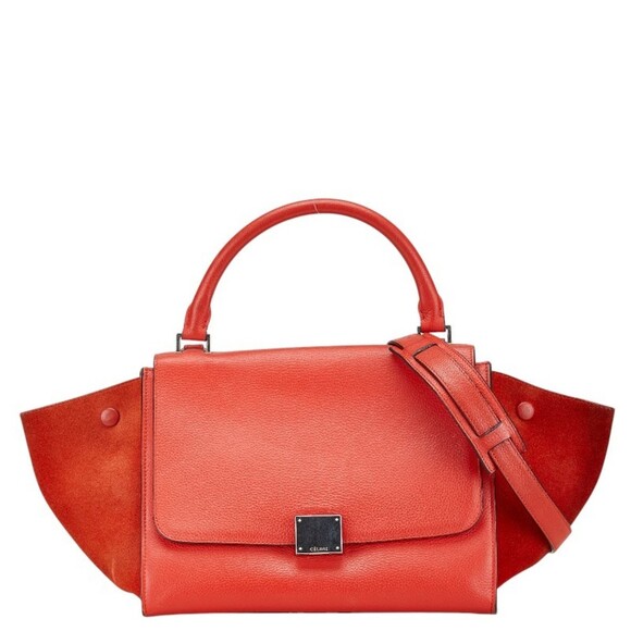 CELINE Red Leather Shoulder Bag - Picture 1 of 9